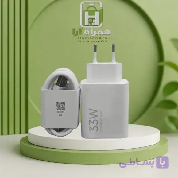شارژر شیائومی 33 وات دو پین با کابل اصل سوپر فست شارژ توربو ثانیه شمار — تصویر 1