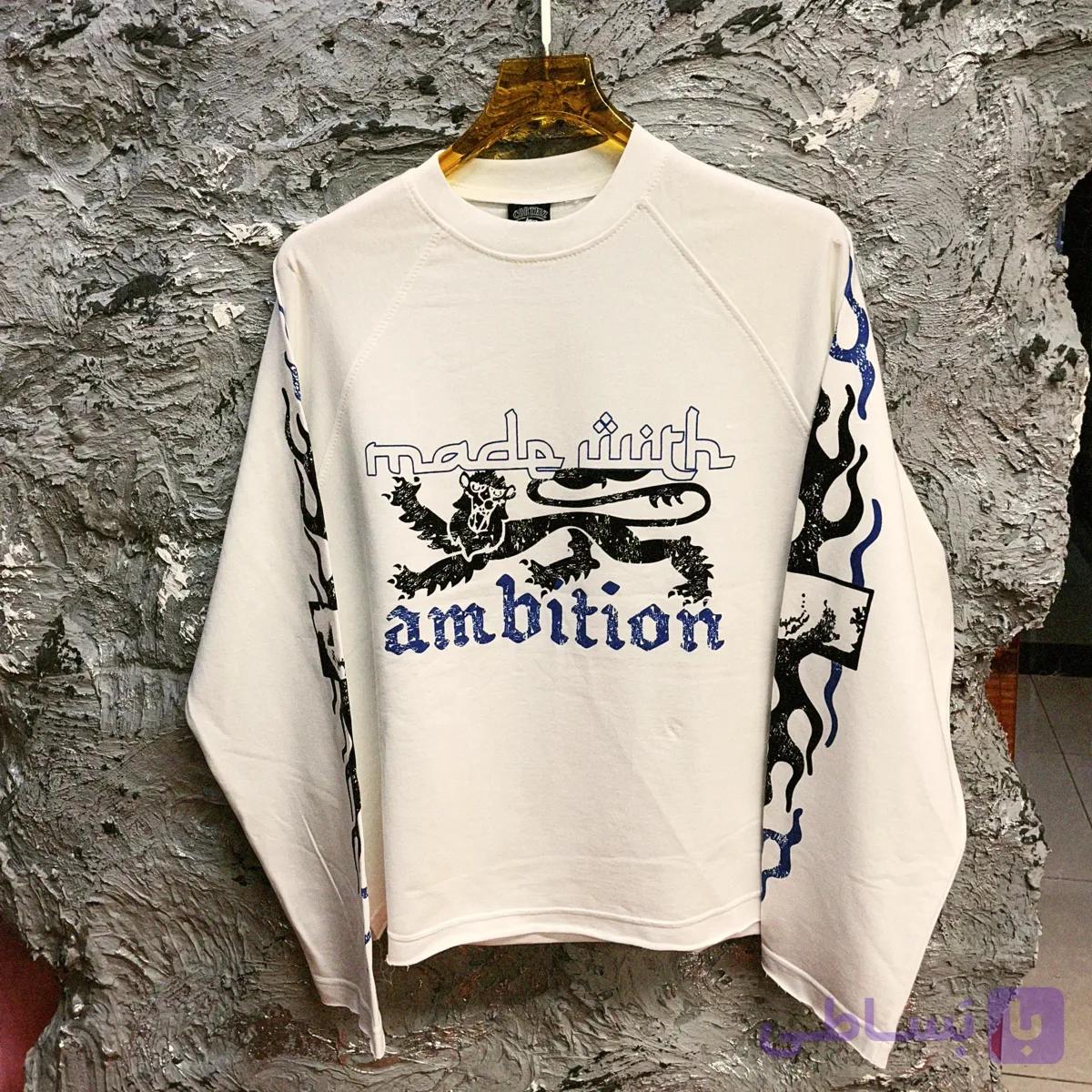 دورس یقه گرد دو نخ وارداتی سفید مدل Ambition — تصویر 1