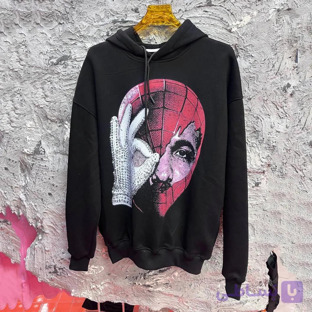 هودی مشکی دورس سه نخ توکرک طرح Spider-Man — تصویر 1