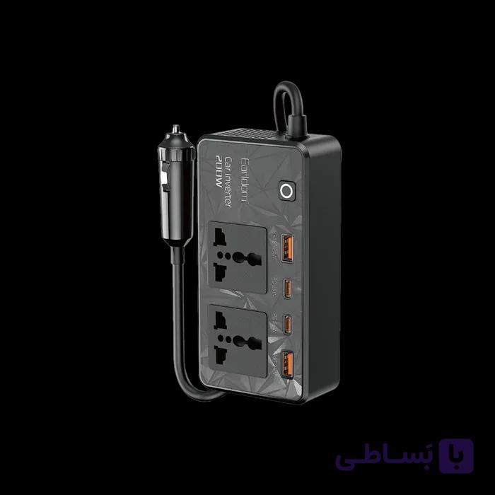 مبدل برق خودرو 200 وات ارلدام Earldom | اینورتر 12V به 220V با USB-C PD — تصویر 1