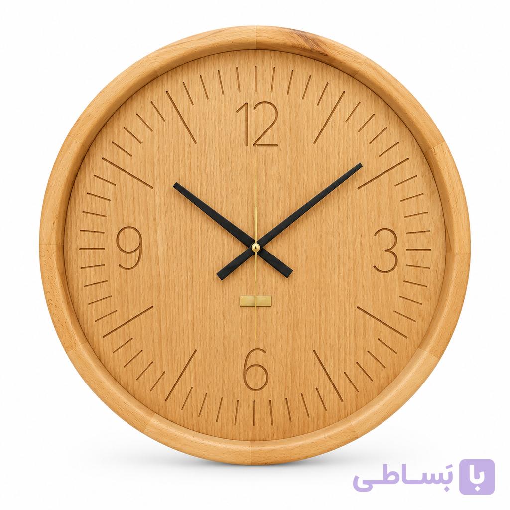 ساعت دیواری HOGER چوب راش و پارچه S 16 دایره