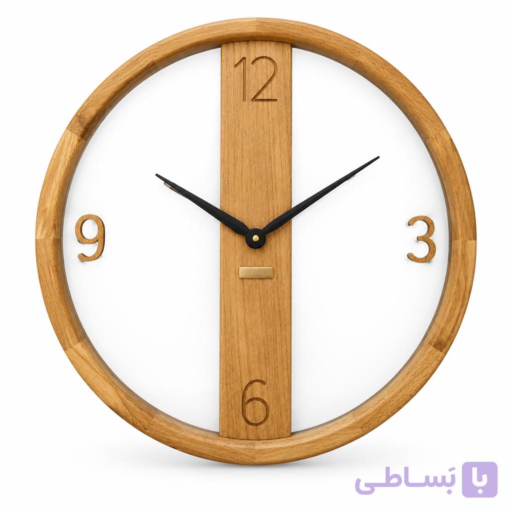 ساعت دیواری HOGER چوب راش و شیشه S 14دایره