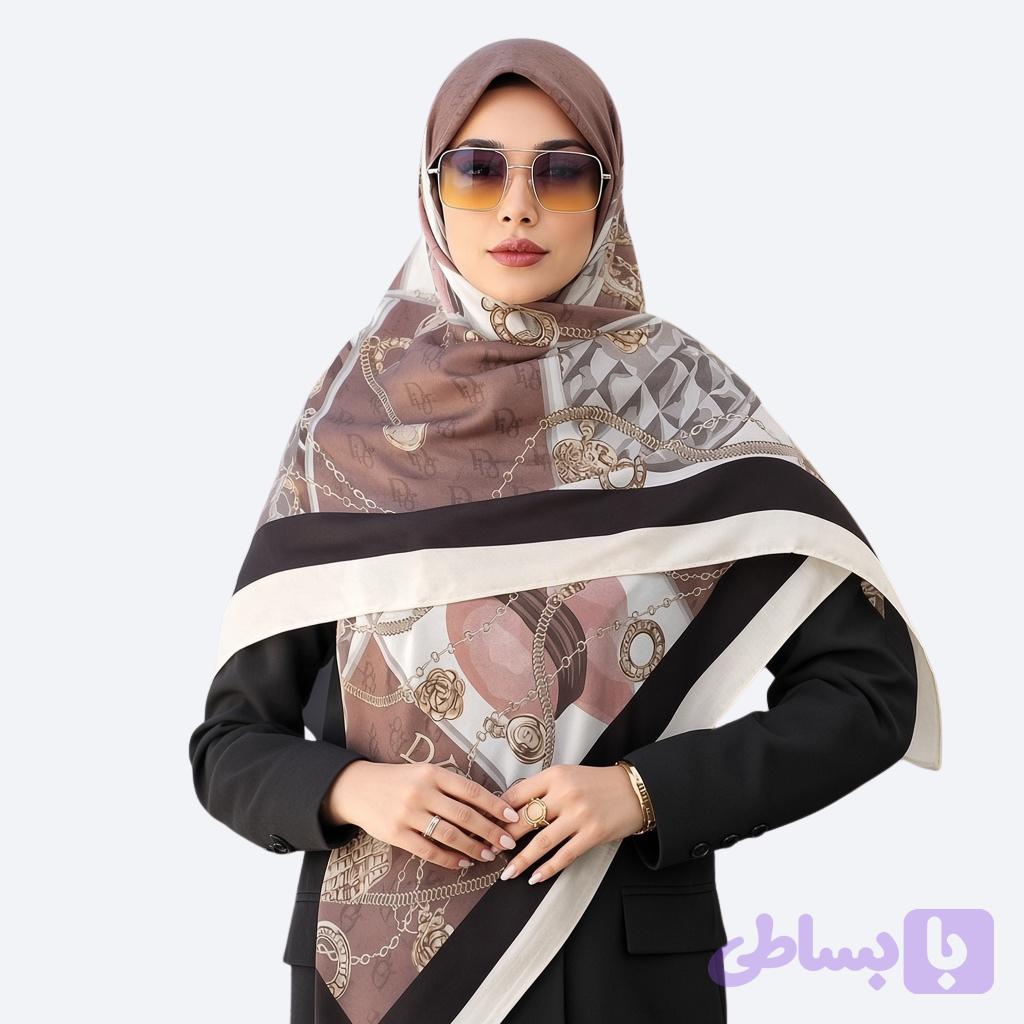 روسری ابریشم توییل قواره 125 طرح لاله - 5 رنگ