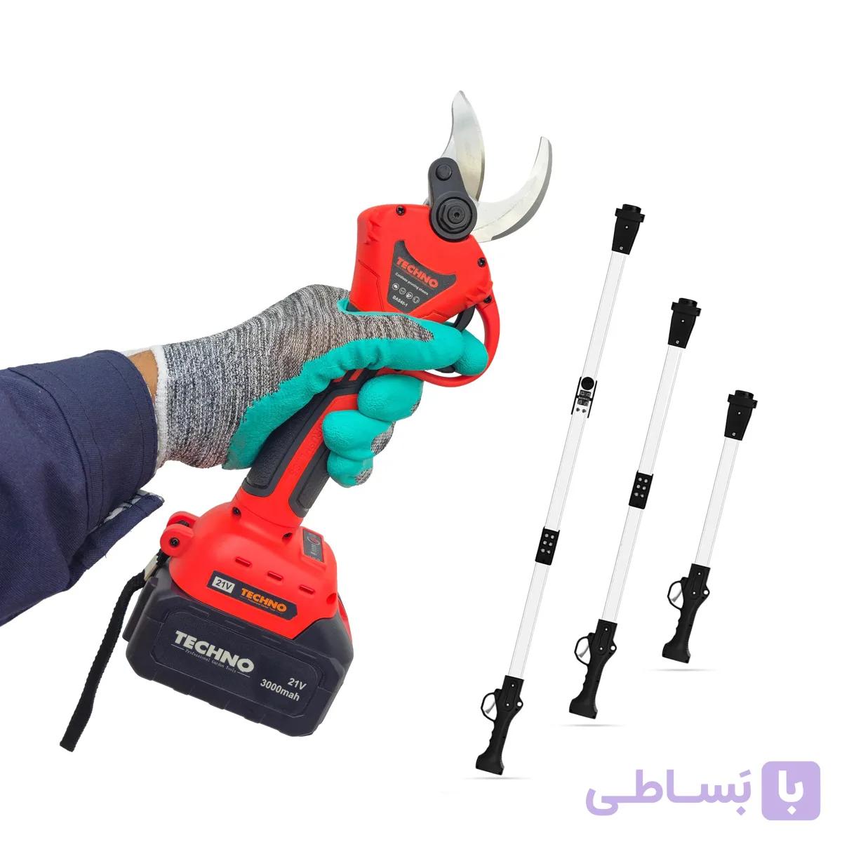 قیچی هرس شارژی تکنو دوباتری 4 سانت مدل BAS40 — تصویر 1