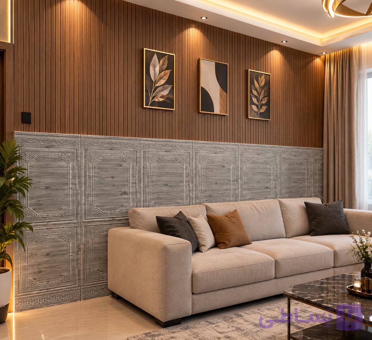 دیوارپوش پشت برچسب دار طرح برجسته70×70