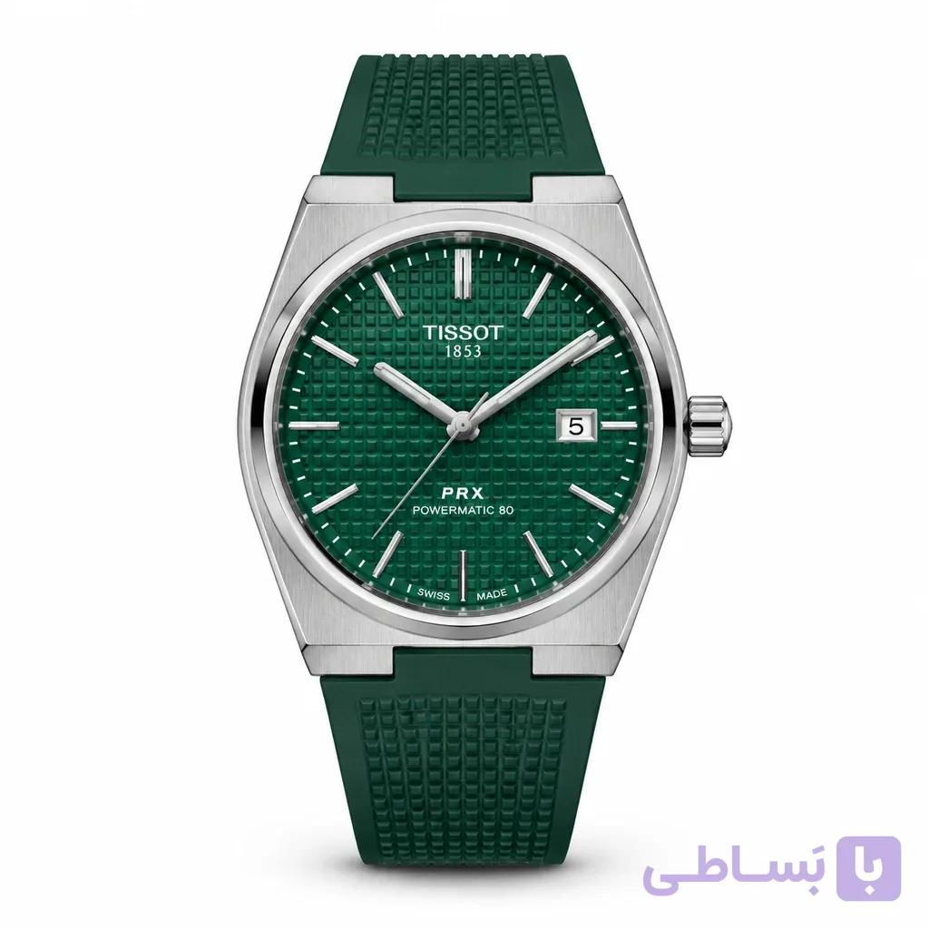 ساعت مچی اتوماتیک مردانه تیسوت مدل Tissot PRX Powermatic 80 بند رابر — تصویر 1