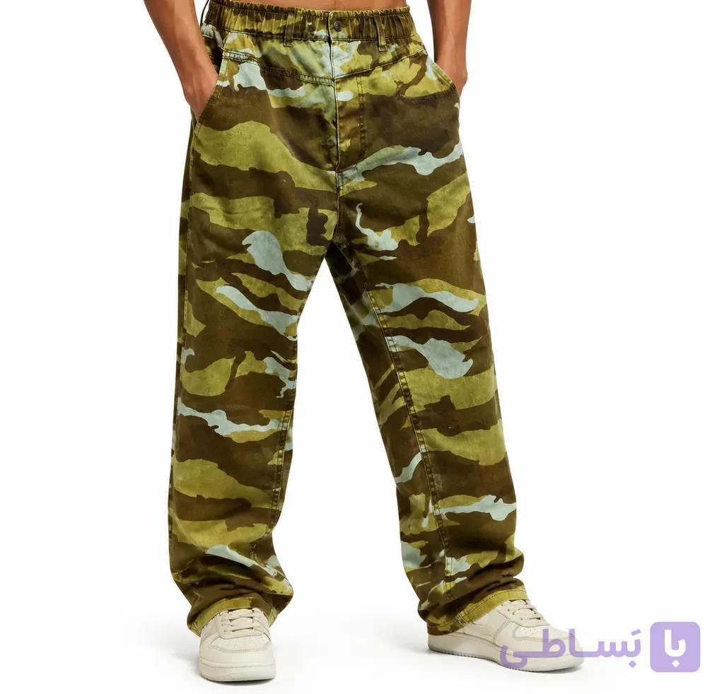 شلوار کتان بگی مردانه طرح چریکی / استتار نظامی (Camouflage) — تصویر 1