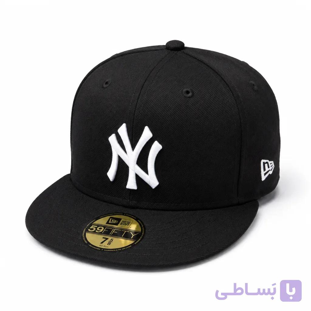 کلاه کپ لبه‌تخت طرح نیویورک یانکیز (New York Yankees – NY) – رنگ مشکی با گلدوزی سفید — تصویر 1