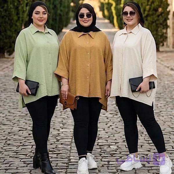 شومیز زنانه جلو دکمه‌دار صوفیا مدل شادگون کد ۵۳۴ — تصویر 1