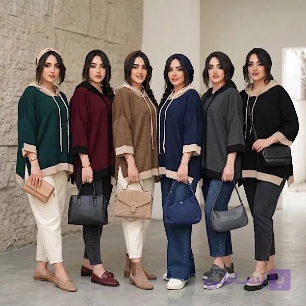هودی بافت اوورسایز زنانه مدل یاسمین ۲ — تصویر 1