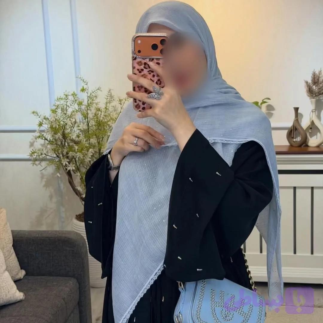 روسری نخ پولکی دانتل شکوفه ریز وارداتی