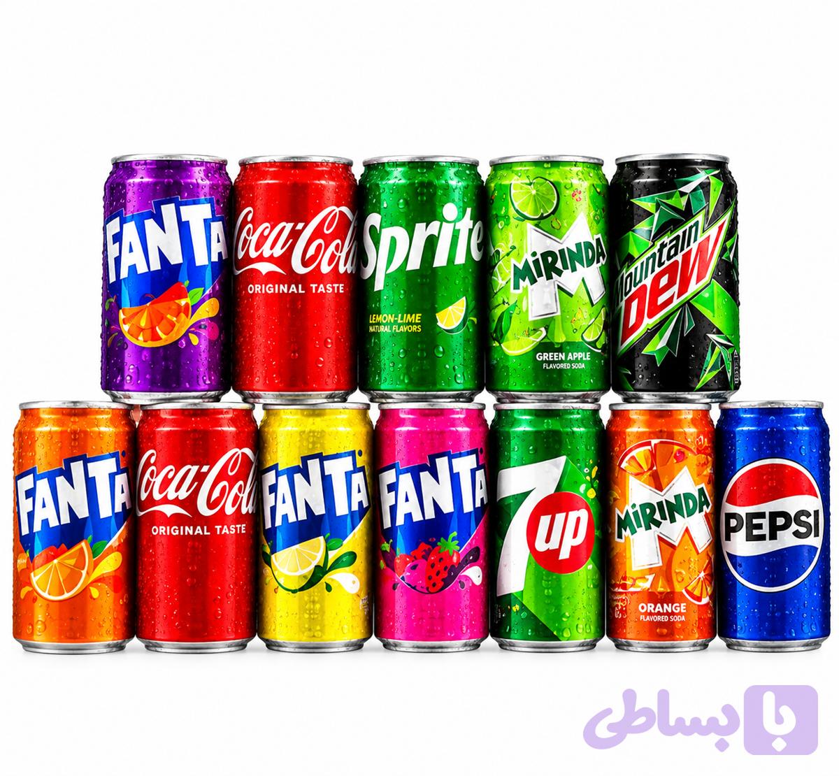 نوشابه شات اصلی 180میل در 6طعم باکس30عددی