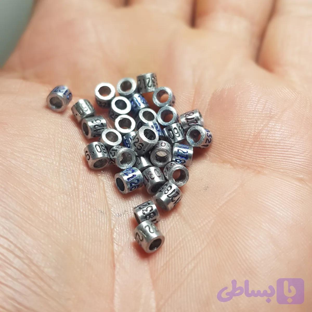 حلقه پای سهره، قناری و فنچ آلومینیومی (بسته ۱۰ عددی با حک سفارشی) — تصویر 1