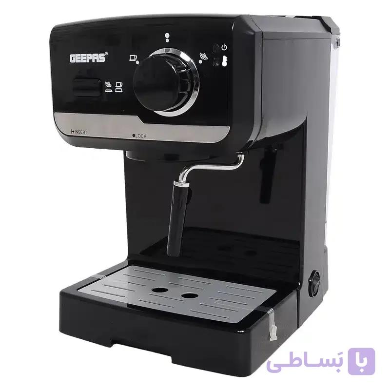 اسپرسوساز 1500 میلی‌لیتری جی پاس مدل GCM-6108، با مصرف پودر قهوه، مناسب تهیه اسپرسو، کافه لاته و کاپوچینو، دارای 1 عدد نازل قهوه — تصویر 1