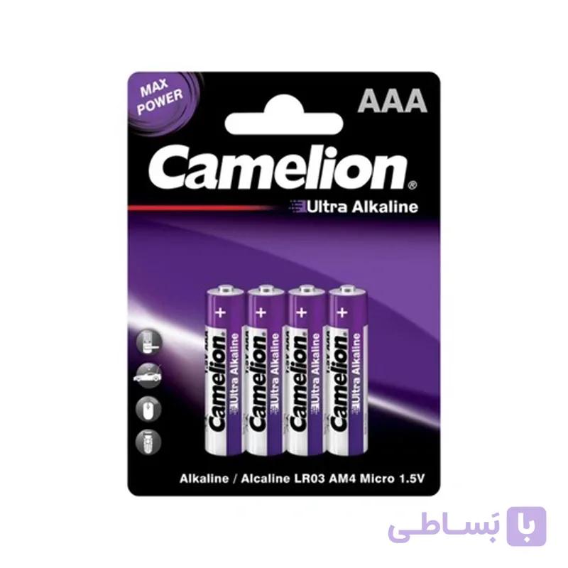 باتری نیم قلمی کملیون مدل Ultra Alkaline بسته ۴ عددی — تصویر 1