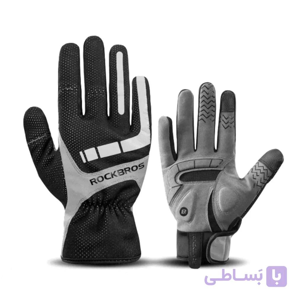 دستکش تمام انگشت زمستانی دوچرخه سواری و ورزشی راکبراس ROCKBROS S173BGR — تصویر 1