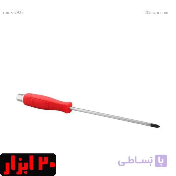 پیچ گوشتی تکی ضربه خور آچارخور چهارسو دسته پلاستیکی رونیکس 150*8 مدل RH-2933 — تصویر 1