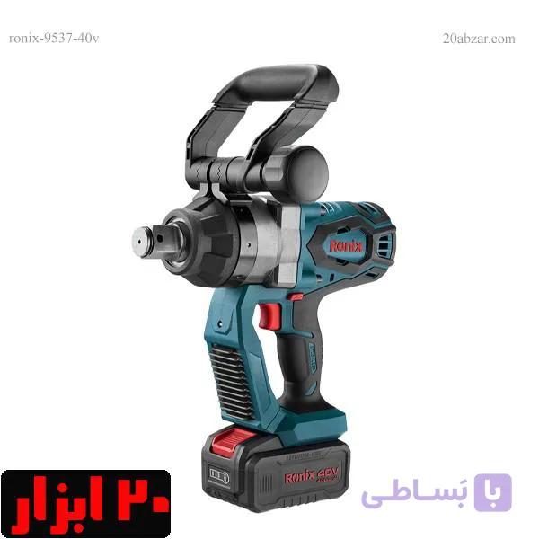 کیت بکس شارژی ۴۰ ولت براش لس ۲۰۰۰ نیوتن متر درایو ۱ اینچ رونیکس مدل ۸۹۳۷-۴۰v — تصویر 1