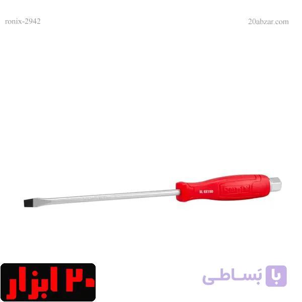 پیچ گوشتی تکی ضربه خور آچارخور دوسو دسته پلاستیکی رونیکس ۱۰۰*۶ مدل RH-2941 — تصویر 1