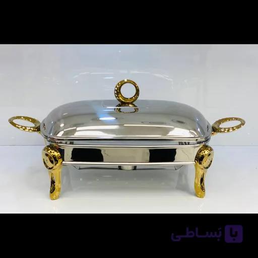 سوفله سالاد خوری دسته و پایه طلایی