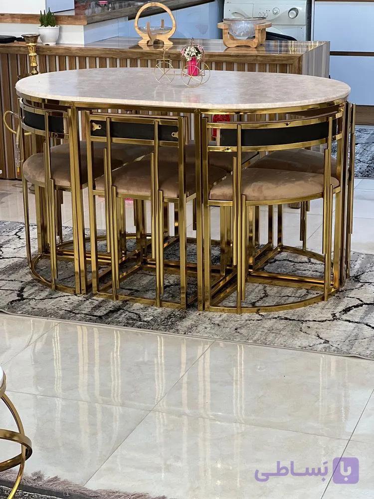 میز غذاخوری ۶ نفره کمجا مدل پیانویی