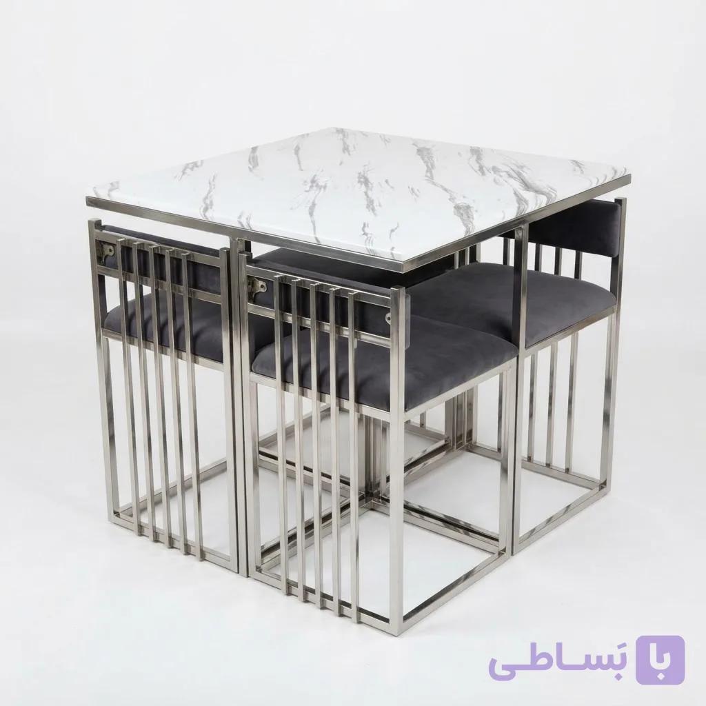 میز غذاخوری ۴ نفره کمجا مدل نرده ای
