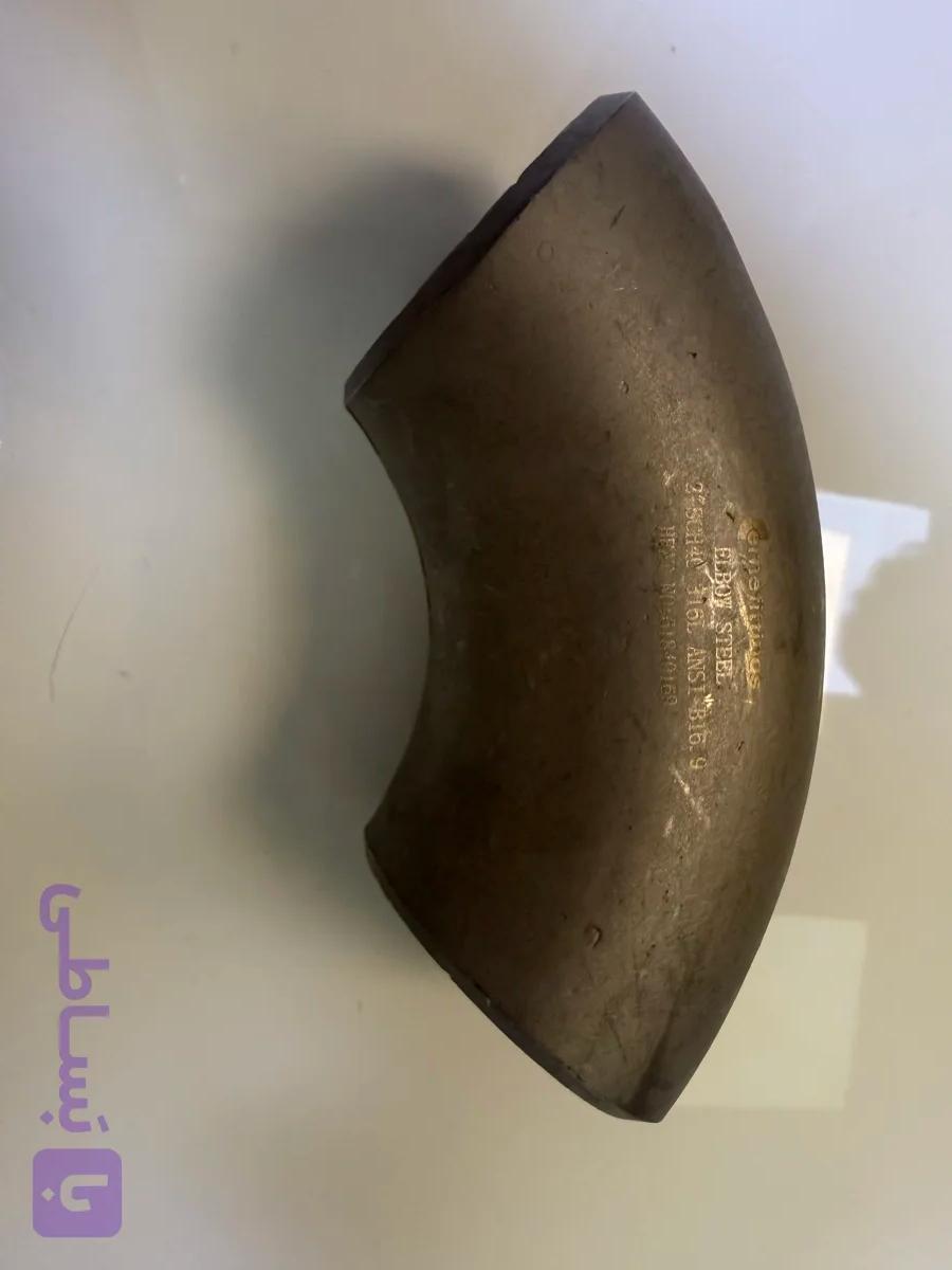 زانو ۹۰ درجه ۲ اینچ بدون درز رده ۴۰ متریال استنلس استیل 316L برند ernefitting