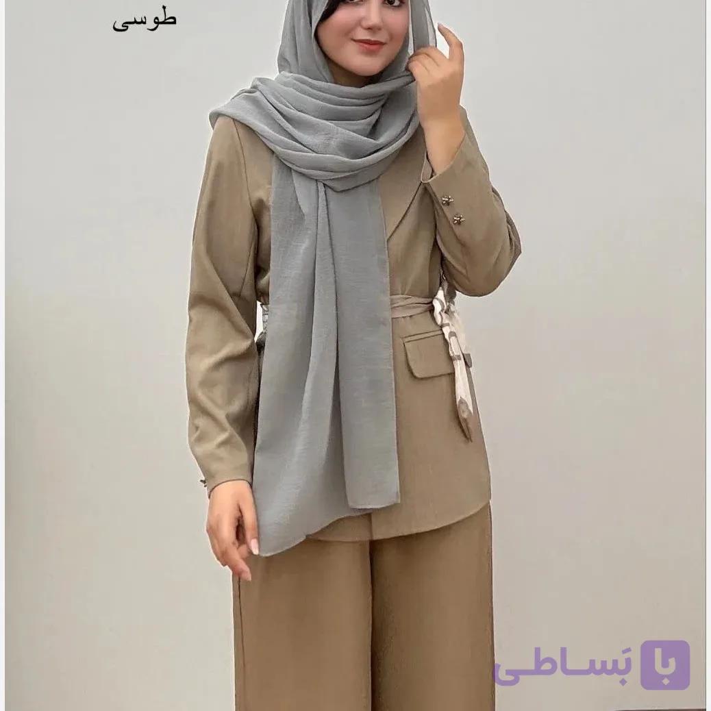 شال زنانه حریر پفکی