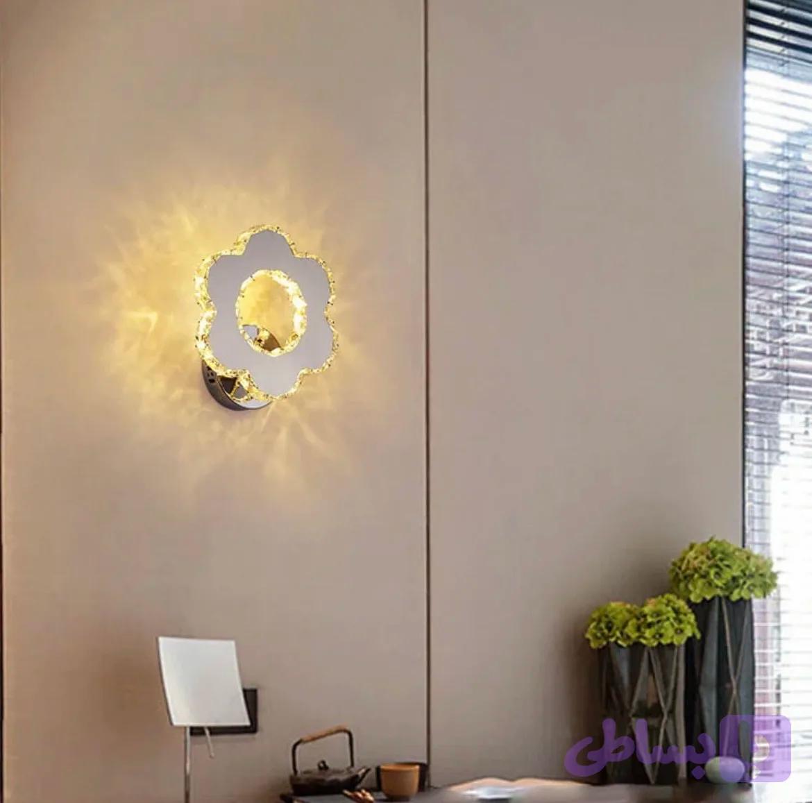 دیوارکوب گل 25 کریستالی