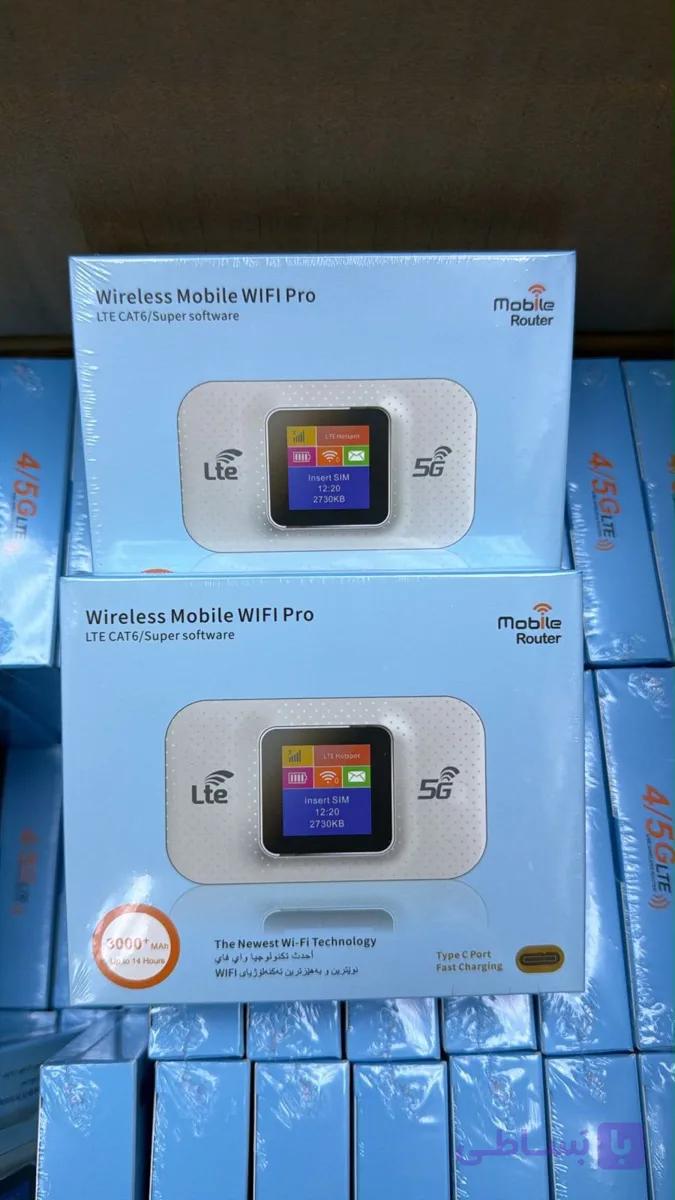 مودم همراه Wireless Mobile WiFi Pro LTE Cat6 با باتری 3000mAh و نمایشگر رنگی