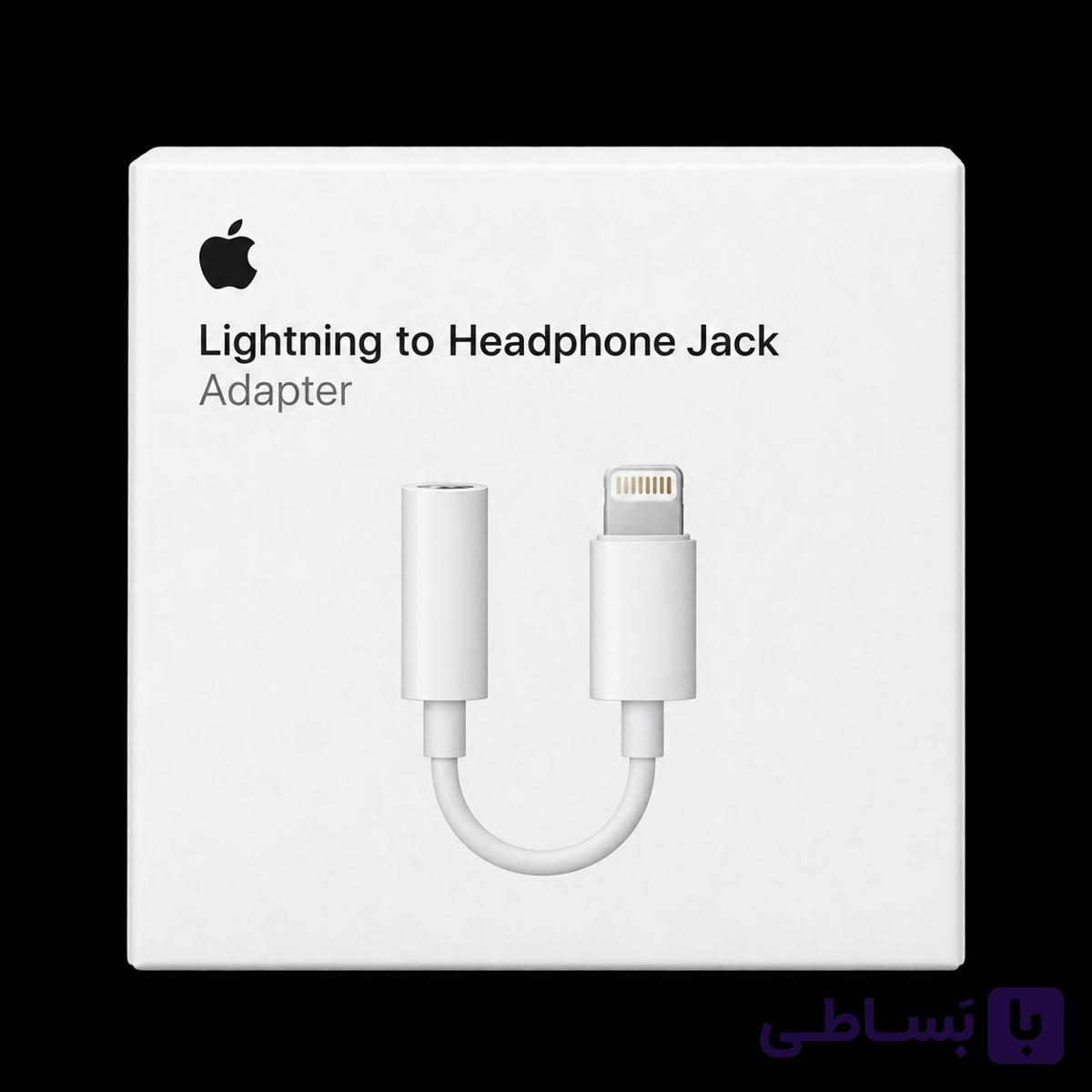 مبدل جک هدفون آیفون لایتنینگ به ۳.۵ میلی‌متری مدل Lightning to Headphone Jack Adapter رنگ سفید