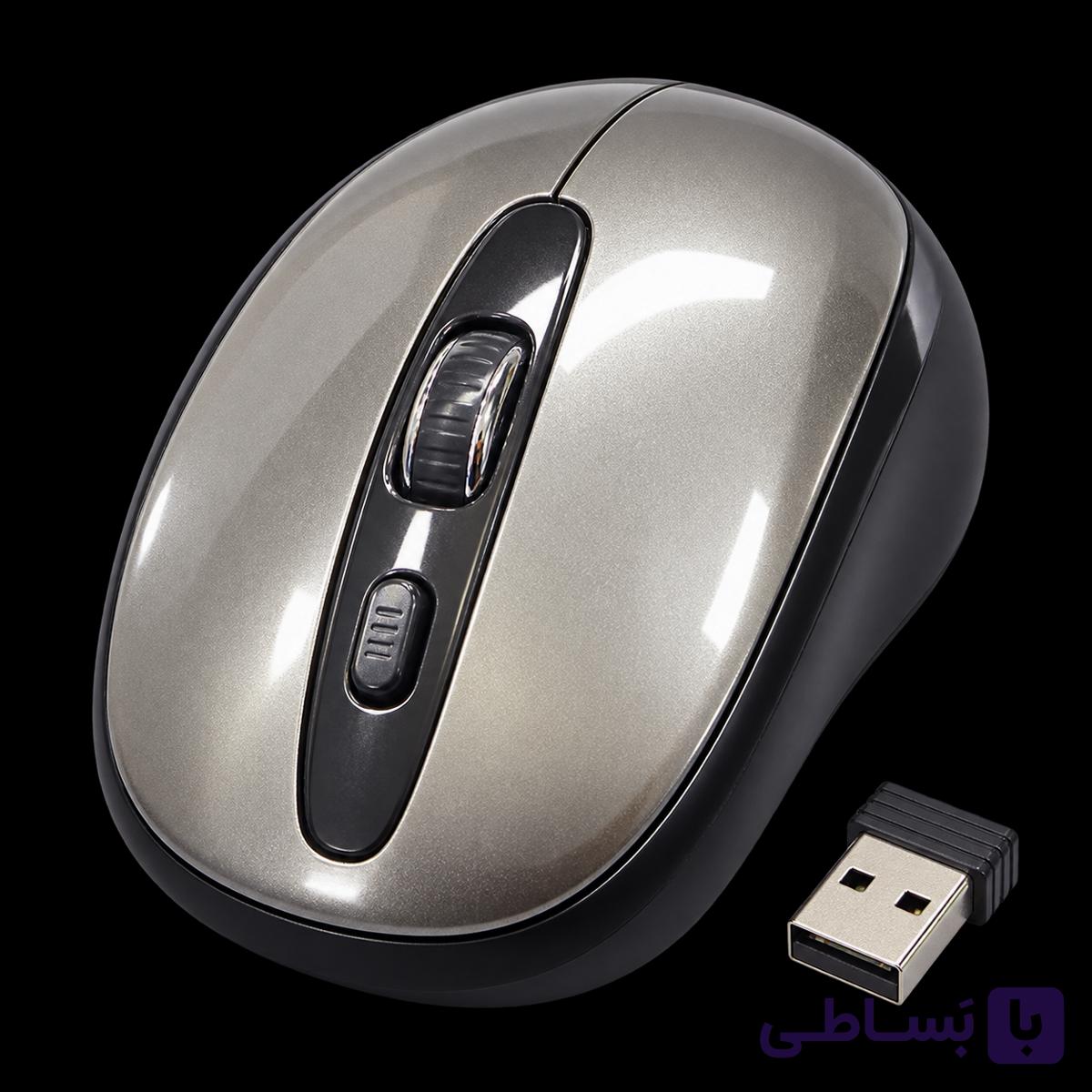 موس بی‌سیم 2.4 گیگاهرتز باتری‌خور با گیرنده USB و طراحی کم‌مصرف