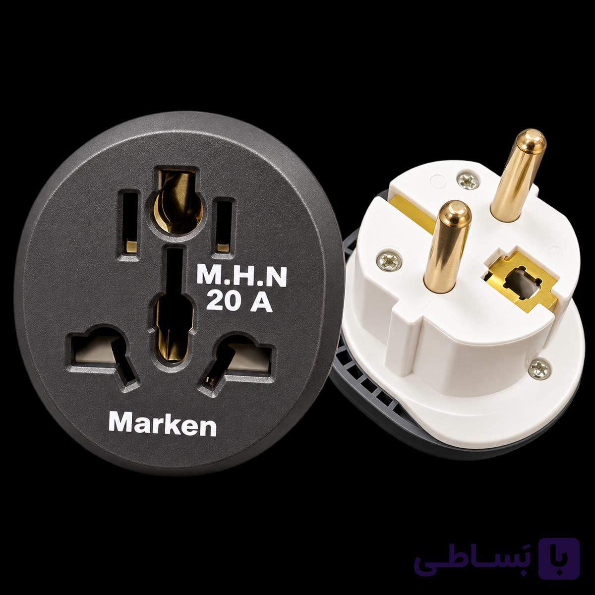 تبدیل برق یونیورسال Marken مدل M.H.N 20A به دوشاخه اروپایی EU