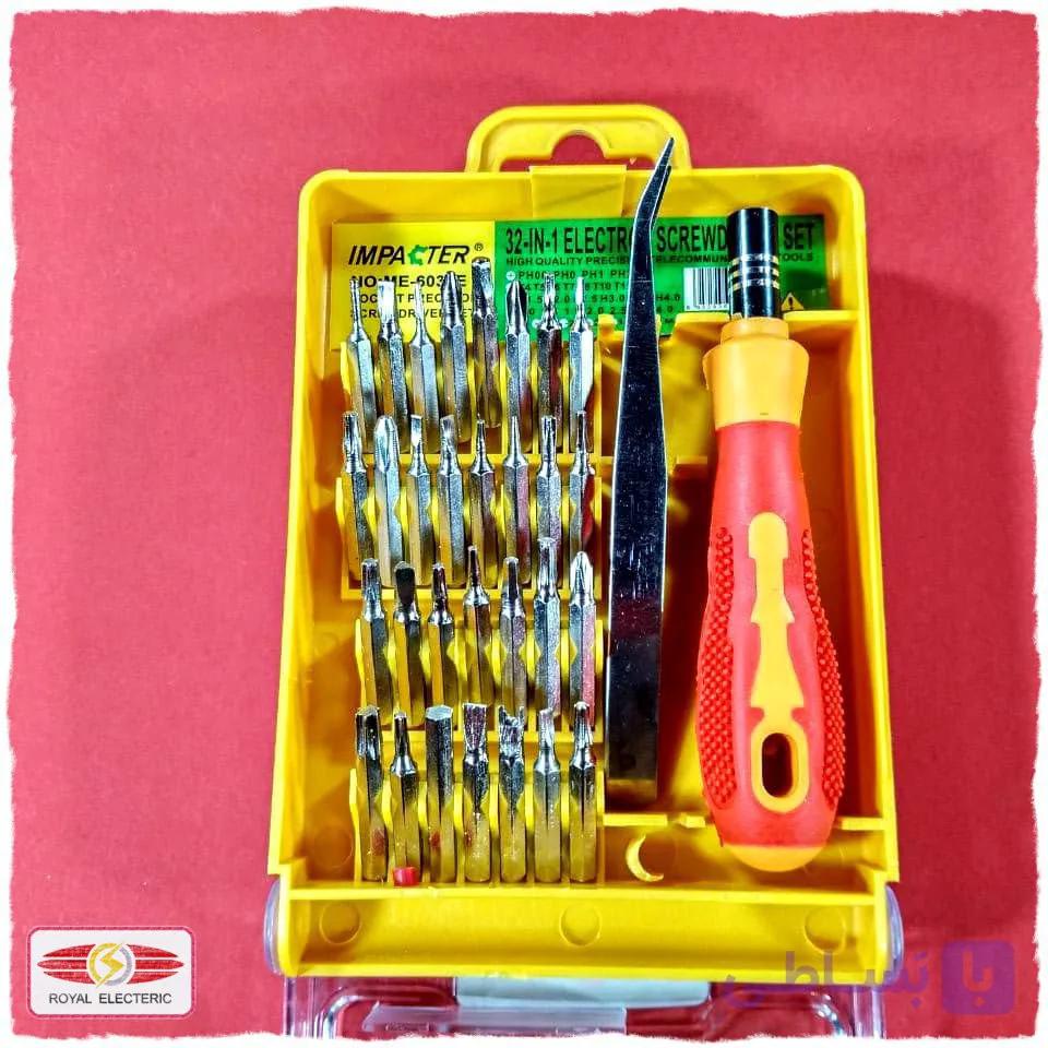مجموعه 32 عددی سری پیچ گوشتی موبایلی ایمپکتر مدل ME 6032-E — تصویر 1