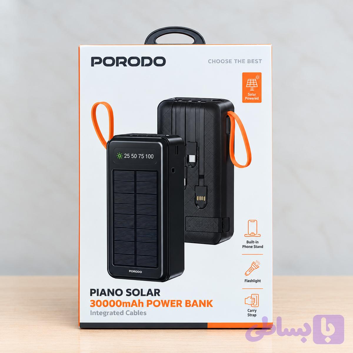پاوربانک Porodo مدل Piano Solar