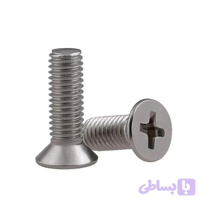 پیچ چهارسو مدل سر خزینه M4x10MM بسته 100 عددی