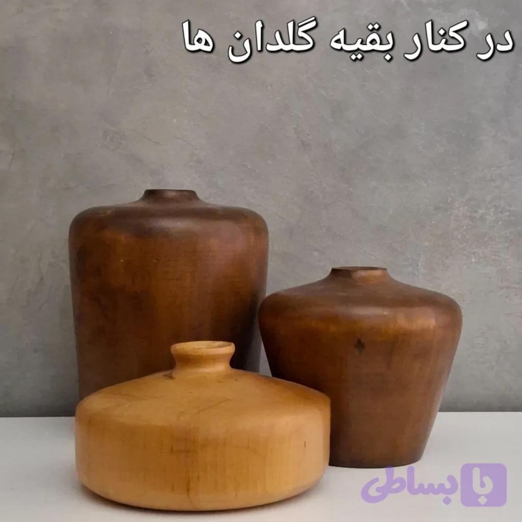 گلدان چوبی.کد 119 — تصویر 1