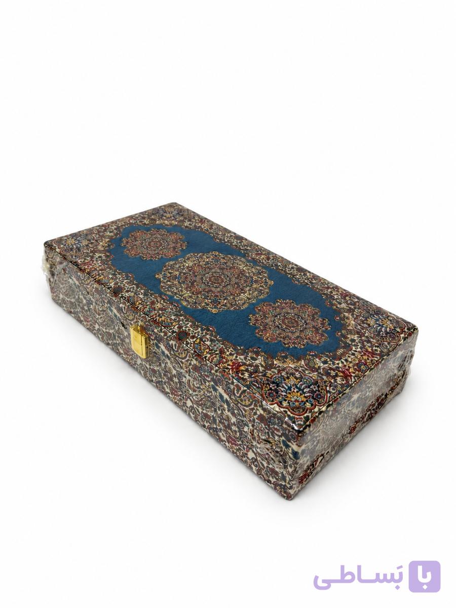 جعبه پذیرایی ترمه مدل T02 طرح افراز آبی ۶ خانه — تصویر 1