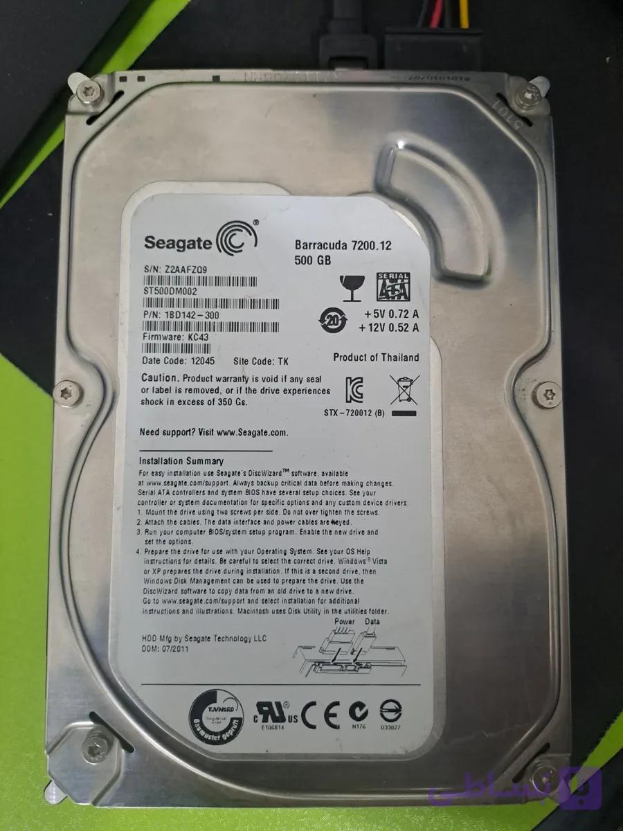 هارد اینترنال استوک ۵۰۰ سیگیت Seagate — تصویر 1