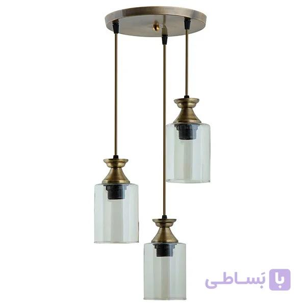 لوستر آشپزخانه مدل آویز 3 شعله رنگ آنتیک