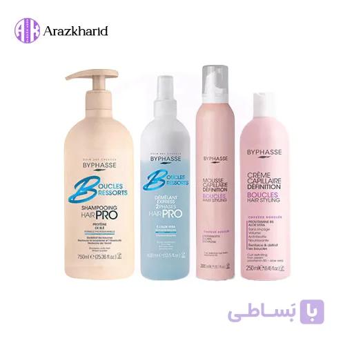 پک موی فر اسپانیایی بایفاس (شامپو 750 میل + کرم مو بعد حمام 250 میل + موس مو 300 میل + اسپری دوفاز 400 میل)