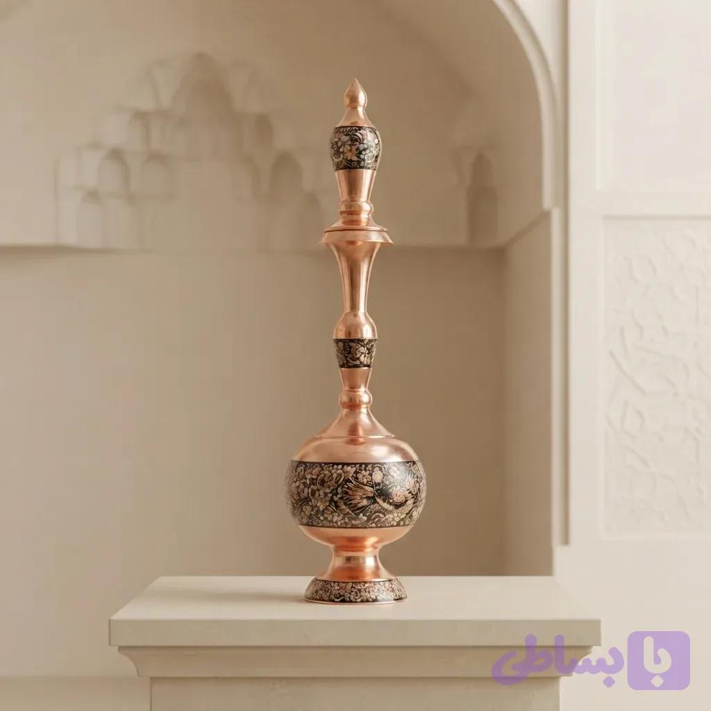 تنگ گیلاسی نقره قلم‌کوب | تنگ نفیس و فاخر ایرانی — تصویر 1