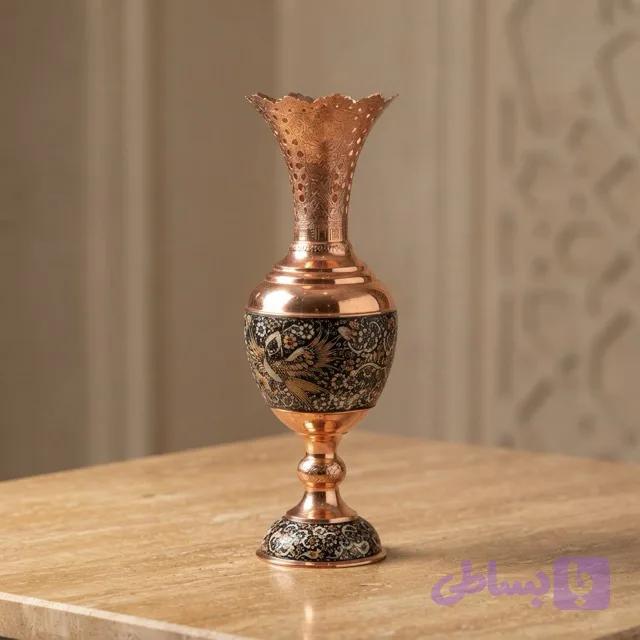 سنبل‌دان نقره قلم‌کوب با قلم‌زنی و قلم‌برش‌کاری — تصویر 1