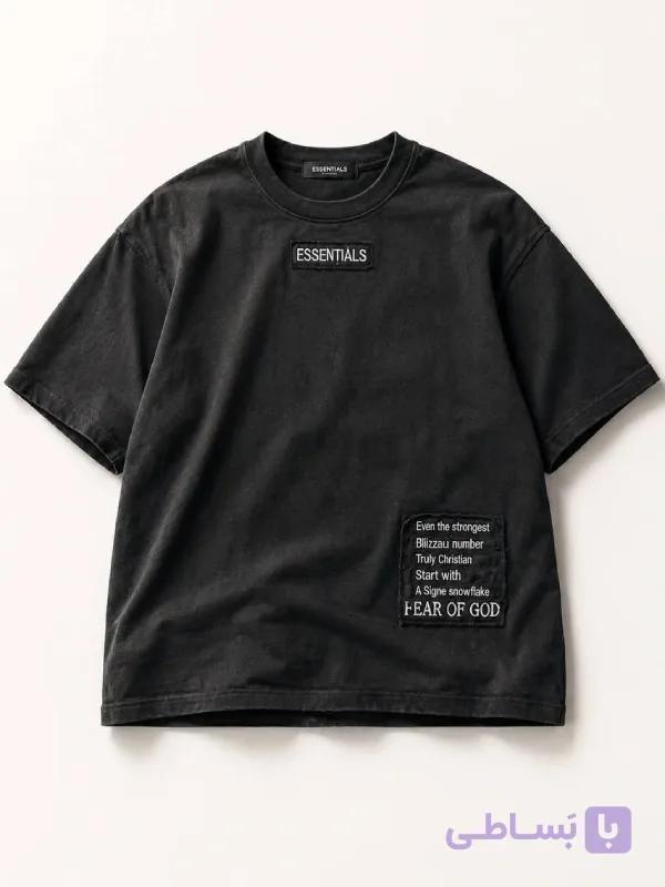 تیشرت لش مردانه مشکی FEAR OF GOD — تصویر 1