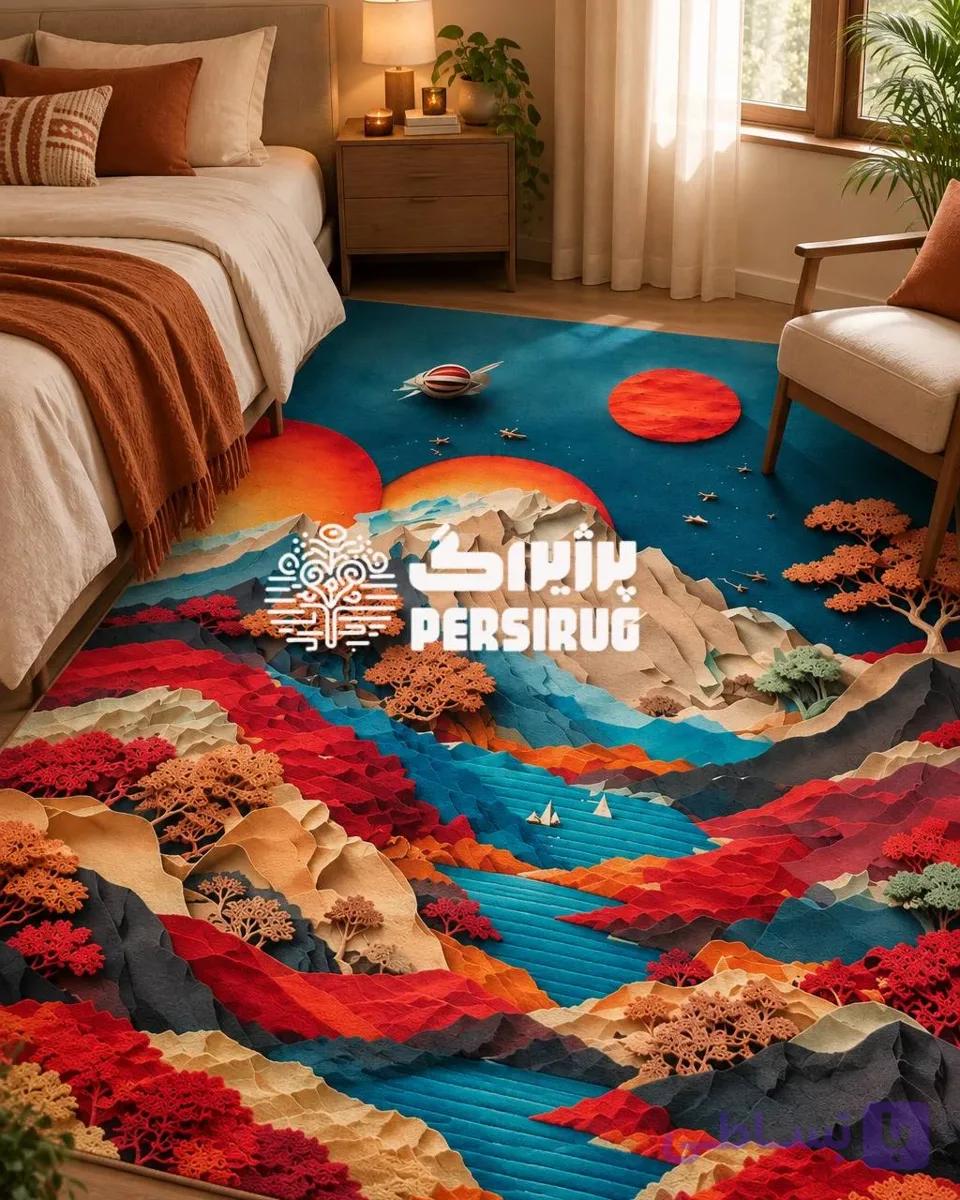 فرش سه بعدی افق سرخ — تصویر 1