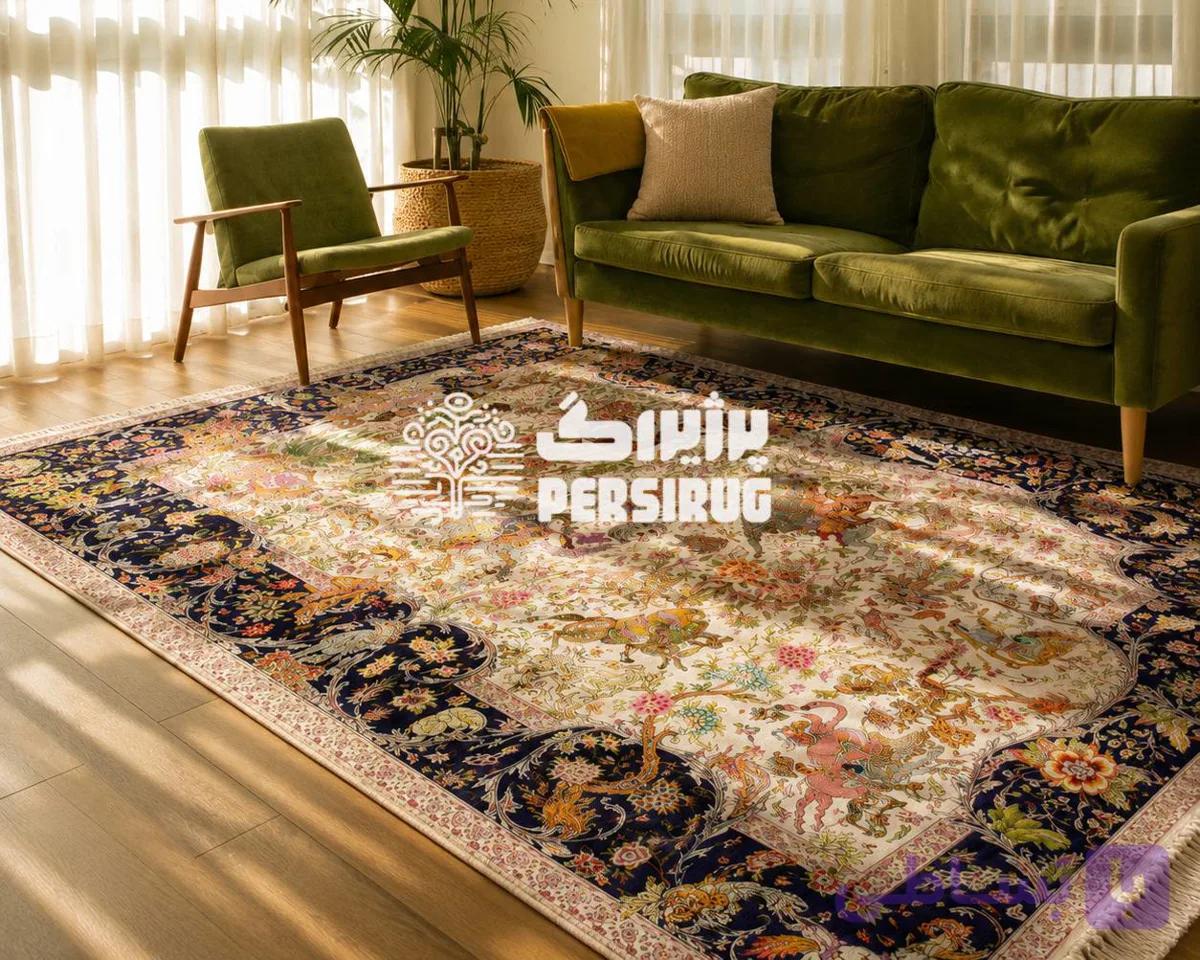 فرش ماشینی شکارگاه سلطنتی — تصویر 1