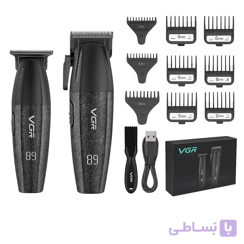 ست ماشین اصلاح موی سر و صورت وی جی ار مدل V-640 بسته 2 — تصویر 1