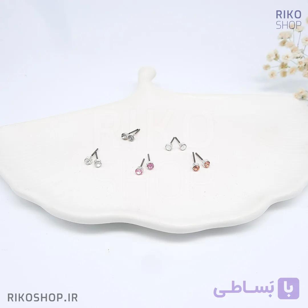 گوشواره تک نگین بیخ گوشی