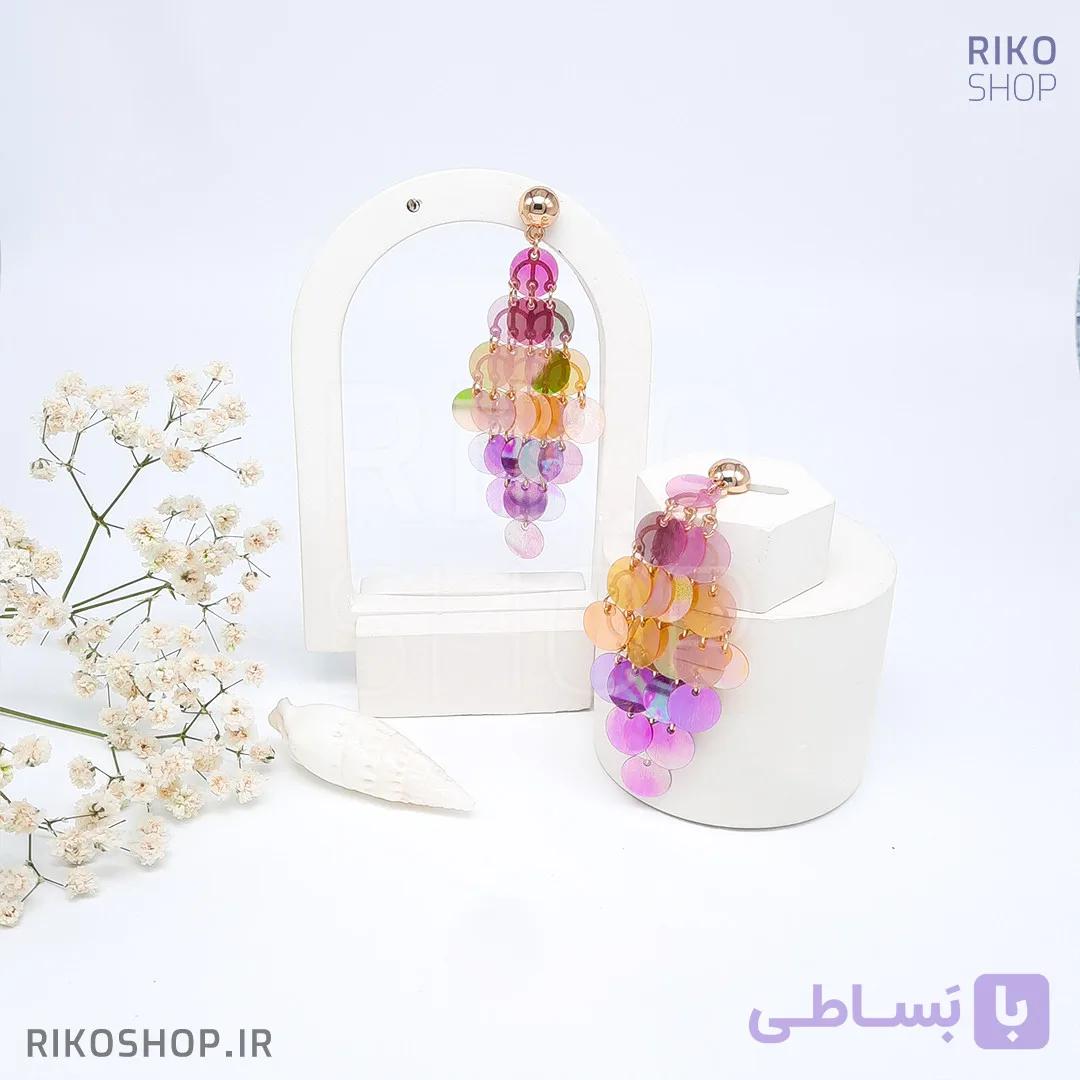 گوشواره آویز پولکی لوزی
