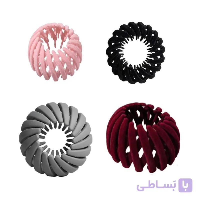 کلیپس مو زنانه مدل گوجه ای RZ0068 بسته 4 عددی — تصویر 1